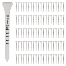 제이제이홈 스텝조절 우드 골프티, 50개, 화이트