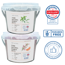포레 천연 거품 입욕제 로즈제라늄/자몽 + 페퍼민트/히노끼, 2개, 250g