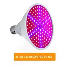 식물 스펙트럼 꽃 성장 텐트 상자 빛 온실 램프 튜브 빨간색 파란색 채식 실내, 01 126leds 85-265V