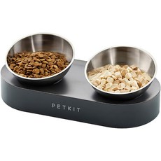 PETKIT 304 스테인리스 스틸 고가 고양이 그릇 & 개 그릇 고양 사료 및 물그릇 세트 미끄럼 방지 15 기울어진 작은 동물 접시