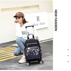 바퀴달린가방 캐리어 초경량 여행용 접이식 가방 쇼핑카트, 1개, AD. 낙서 검정