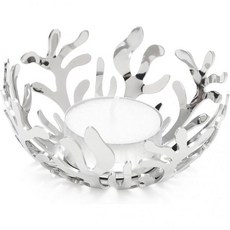 알레시 Alessi \"Mediterraneo\" 티라이트 홀더 스테인리스 스틸 9cm H 4cm, Stainless Steel, 1개