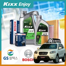 싼타페CM(05~09) 2.2(D엔진) 디젤 킥스 디원 5w30 c2 합성엔진오일 필터세트 6리터