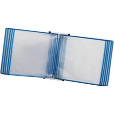 PROPFE벽걸이 카탈로그 디스플레이 랙 벽걸이 참조 및 시스템 양면 포켓 문서 정리 바인더 10개 PVC 금속, Blue