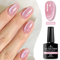 8ml 핑크 마그네틱 젤 네일 폴리쉬 세미 퍼머넌트 UV LED 쏙 오프 네일 용품 DIY 매니큐어용 빠른 건조 데, 03 Q57060-3