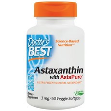 Doctor's BEST 蝦紅素3mg萃取素食軟膠囊, 60顆, 1罐