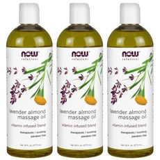 나우푸드 라벤더 아몬드 마사지 오일, 473ml, 3개