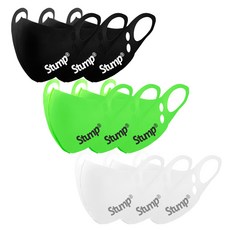 Stump studio 素色戶外運動透氣立體口罩3入組, 黑色