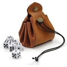 고피딘 주사위 가방 트레이 선물 코인 지갑 도박 도구 역할 저장 파우치 보드 게임다크 브라운