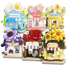 [알꿀밤-나노블럭-건축] MS 미니 스트리트 플라워샵 6종 세트, 1개