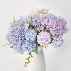 조화 꽃다발 수국조화 번들 부케 2P, 화이트, 2개