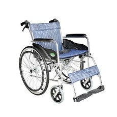 頤辰醫療 機械式折背輪椅, 藍色透氣布, 1個
