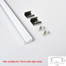 2 35 개/몫 LED 알루미늄 프로파일 0.5 메터/개 U 모양 5mm 12mm 5050 2835 COB LED 스트립 바 램프 채널 홀더 화이트/블랙 커버, Silver U, 10Pcs