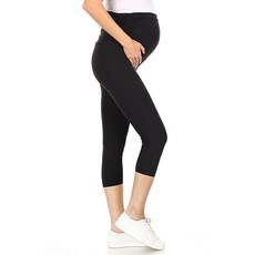 Leggings Depot 여성용 임산부 레깅스 복부 위 임신 캐주얼 요가 타이츠 블랙.