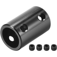 uxcell 10mm 12mm 보어 강체 결합 세트 나사 L25XD16 알루미늄 합금 샤프트 커플러 커넥터 모터 액세서리 블랙 2pcs