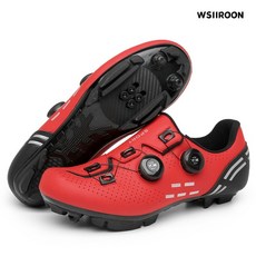 WSIIROON 자전거신발남성용 ZXC001, 255, 붉은색/산지 밑바닥