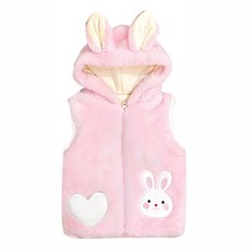 柔軟可愛背心 2 色嬰兒學步女孩男孩抓絨兒童冬季外套