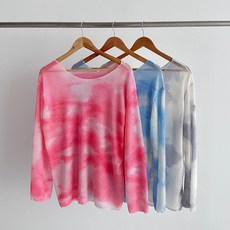 댄마샵 린넨 시스루 물나염 루즈핏 긴팔티 방송댄스복 줌바댄스복 에어로빅복