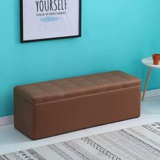 화장대스툴 소파 리빙 박스 벤치 스툴 긴의자 회색(가죽) 20x40(수납) 쿠션 밝은, R. 갈색 가죽