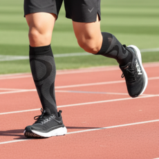 국산 따뜻한 울 스포츠 쿠션 니삭스 러닝양말 등산 골프 양말, 1개, 블랙