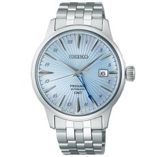 SEIKO 精工 PRESAGE 調酒師 雞尾酒GMT兩地時間機械錶 SSK037J1，4R34機芯，不鏽鋼錶帶，藍寶石鏡面