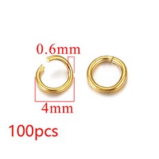 100-200 개/몫 Diy 쥬얼리에 대 한 3/4/5/6/7/8/10mm 스테인레스 스틸 골드 도금 점프 링 커넥터 액세서리, 02 Gold 4mm100pcs
