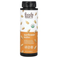 Foods Alive 유기농 해바라기 레시틴 236ml(8fl oz) FDA-08009, 1개, 236ml