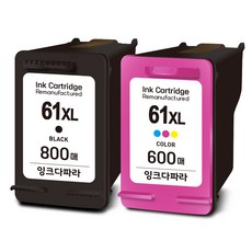 잉크다파라 HP 61 XL 호환잉크 세트 800매 특대용량, 검정+컬러, 1세트