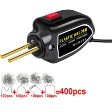 100W 휴대용 플라스틱 용접기 110V/220V 새로운 뜨거운 공기 총 스테이플러 납땜 인두 네일 범퍼 수리 자동, 01 1 SET, 02 Black 400pcs