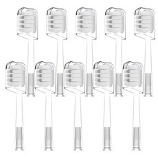 Laifen Wave 전동 칫솔과 호환되는 칫솔 헤드 교체품 잇몸 케어 - 투명 10팩