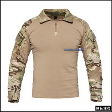 野戰搖滾 迷彩青蛙裝戰術上衣 MultiCam多地形迷彩服CP迷彩T恤長袖T恤工作服特警服, 黑色多地形迷彩,2XL, 1個