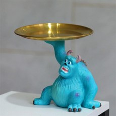 蘇利文毛怪託盤 怪獸大學卡通置物收納盤 鑰匙首飾收納盤 桌面裝飾擺件 交換禮物生日禮物, 1個, 蘇利文託盤