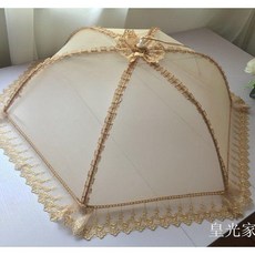 蕾絲花邊可摺疊餐桌紗罩, 1個, 17號豐A直徑60釐米