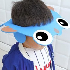 PS樂 寶寶洗頭帽幼兒洗髮帽，加厚柔軟材質，防水護耳設計，可調節頭圍, 1個, 顏色隨機, 顏色隨機