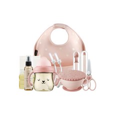 小獅王辛巴 寶寶開飯 餐桌美學啟蒙組, 1個, 粉-蜜桃菠菠+送奇哥紙袋, 粉-蜜桃菠菠