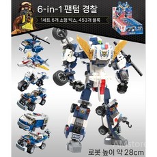 셈보 블록 합체 로봇 탱크 폴리스 공룡 메카 조립 갓 용사, 1개, 팬텀폴리스41104/6in1/435PCS