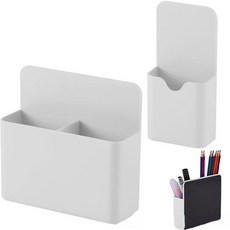 시옷시옷 냉장고 자석 펜꽂이 메모보드 마카 펜 홀더 세트, 1세트, 화이트(대+소)