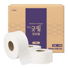 YES 굿필 업소용 휴지 점보롤 화장지 300M 16롤 2겹, 1개