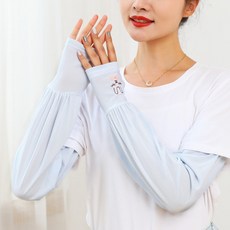 유니비키 아이스 자외선차단 냉감 손등 토끼 팔토시 1+1, 1개, 화이트1쌍+블루1쌍