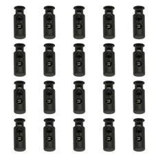 2구원기둥 코드락 스토퍼 끈길이조절 부자재 오너킹 끈조절버클, 20개, 블랙