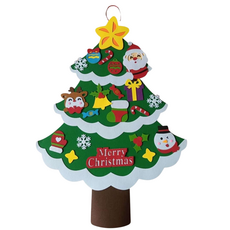 DIY兒童聖誕樹 創意黏貼裝飾 益智玩具 親子互動 聖誕節禮物, 聖誕樹E款 專利款可隨意貼,, 1個