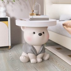 캐릭터 북극곰 럭셔리 거실 사이드 선반 카페 인테리어 테이블 북유럽 협탁, 그레이