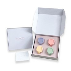 실유니티 실리콘 이유식 밀폐용기, 1세트, 혼합(핑크+퍼플+옐로우+그린), 100ml