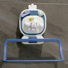 누마 귀여운 캐릭터 유치원 어린이집수건걸이 벽걸이 핸드타올 거치대 타월걸이, 1개, 크라운 빅 화이트 도그 블루