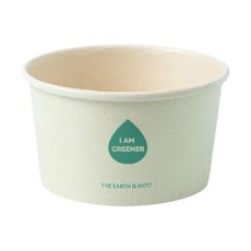 아이엠그리너 415ml 친환경 종이 용기 대나무 생분해 컵밥 닭강정 그릇 접시 배달 포장, 2개, 50개입