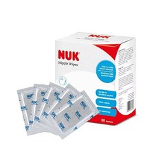 NUK 獨立包裝衛生棉 哺乳前後清潔 溫和不刺激配方, 1個, 乳頭清潔棉 | 30片/盒