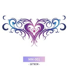 性感私處小腹紋身貼 魅魔純慾腹部後腰部愛心圖騰胸口果汁防水貼, 1個, MM-001,8*16CM