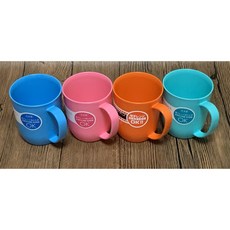 霏霓莫屬 日本製 NAKAYA 300ML 彩色杯 湯杯 漱口杯 水杯 手把杯, 藍色, 1個