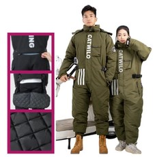 겨울 오토바이 라이딩 슈트 방한 낚시복, M, 녹색