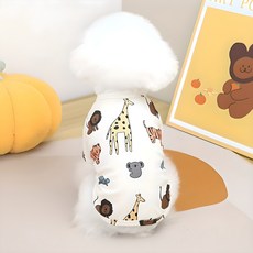 Coco studio 寵物日常Coco虎貓T恤, 米色(動物圖案), 1個